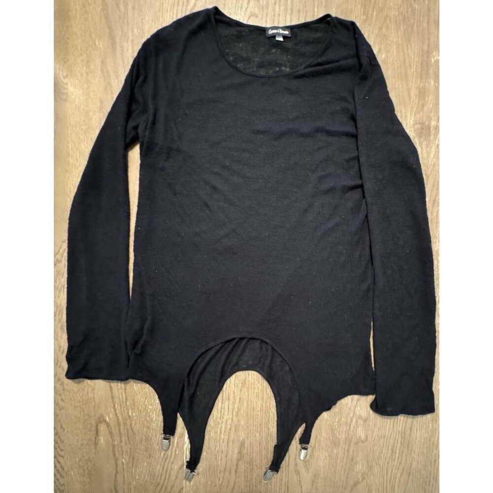 Cosmo & Donato Men Medium Suspender Clasp Sweater Black Grunge Goth Emo Fashion